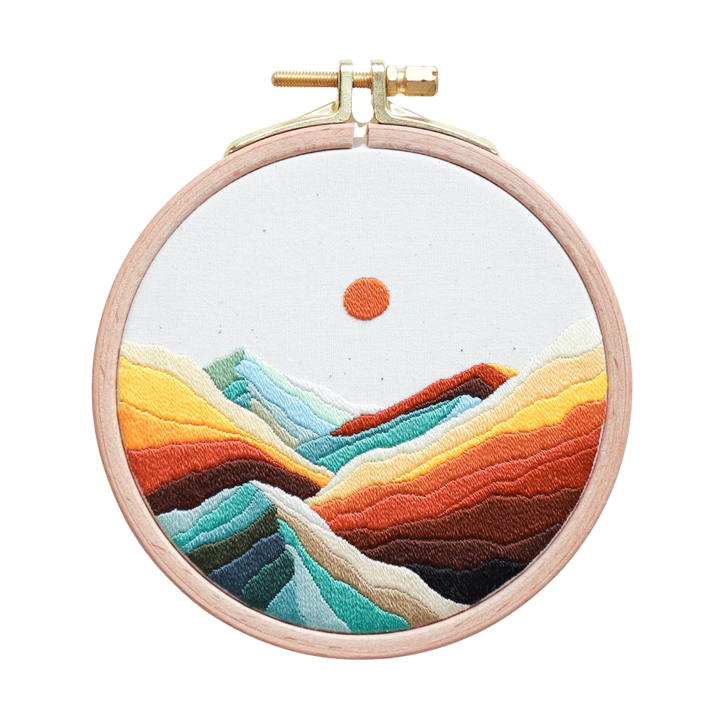 Orange & Teal Mountains Pattern