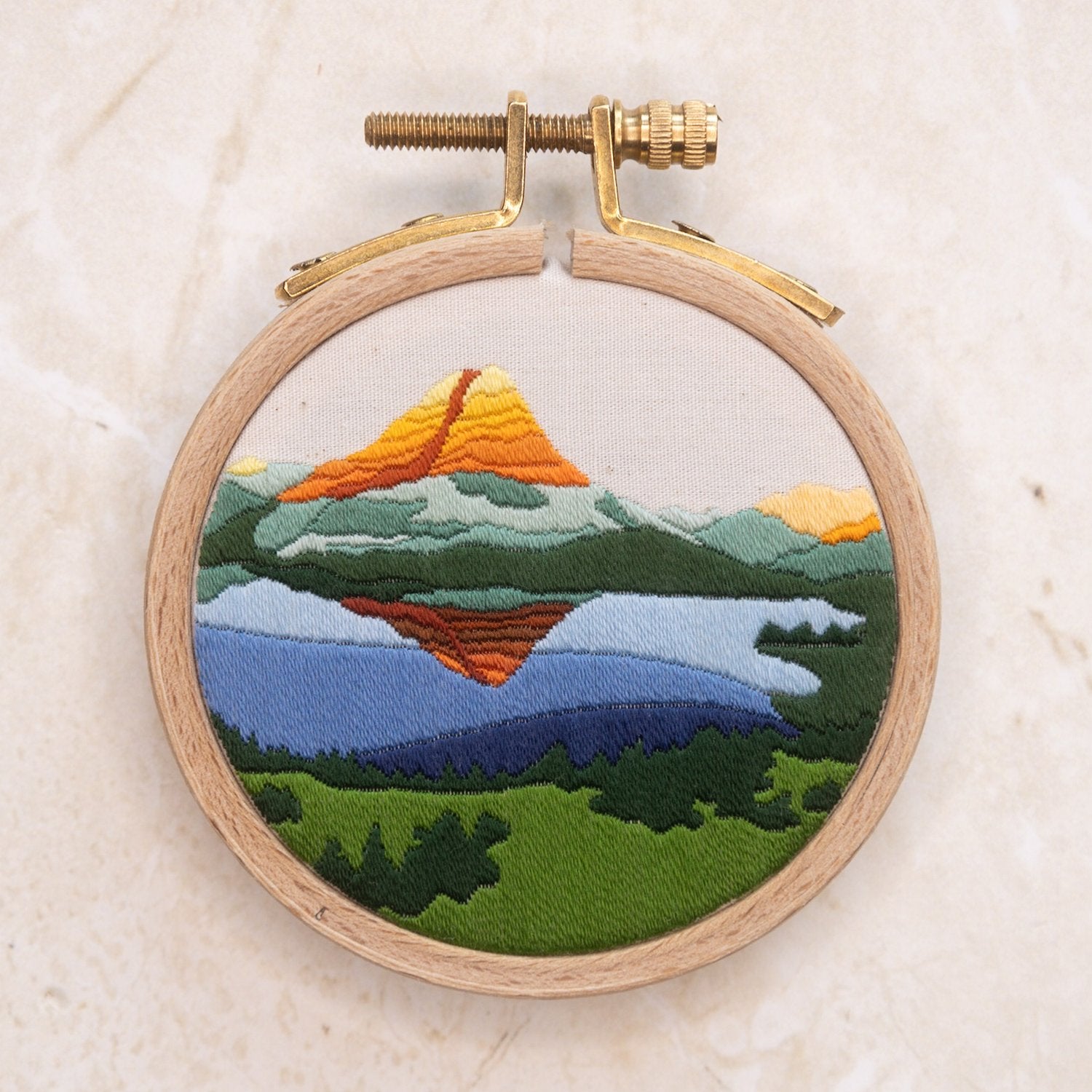 Bearhat Mountain and Hidden Lake Satin Stitch PDF Embroidery