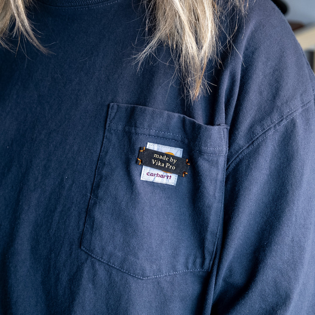 "made by" leather tags