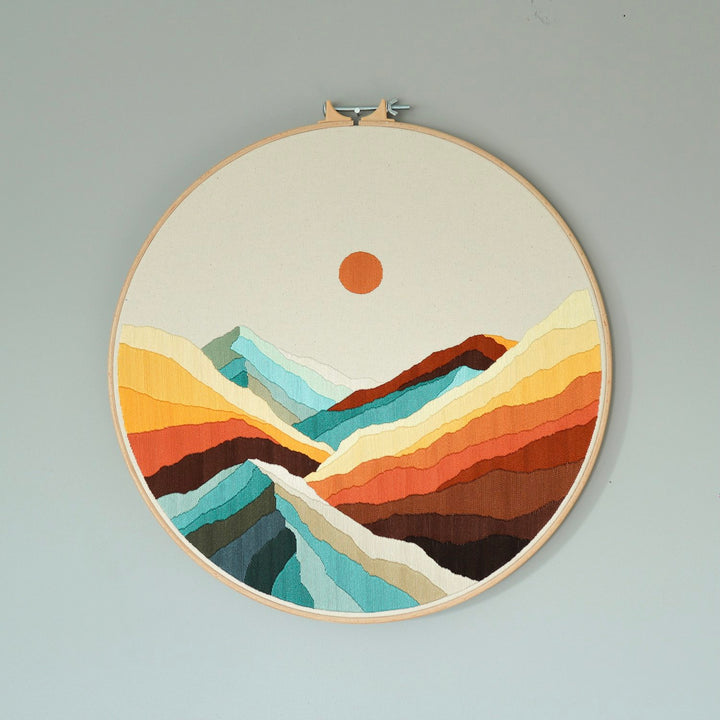 Orange & Teal Mountains Pattern