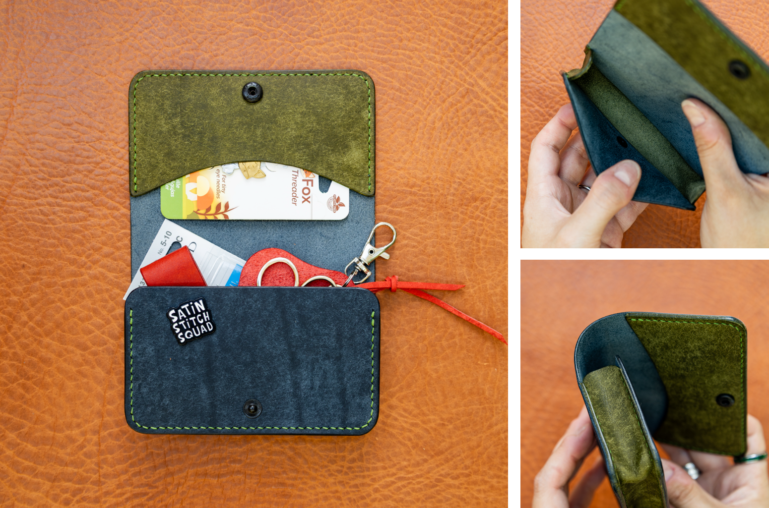 leather pouch for embroidery supplies